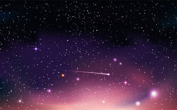 звездное небо с метеоритами. - star field space night astronomy stock illustrations