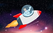 istock Astronaut in space in a spaceship. 1433424241