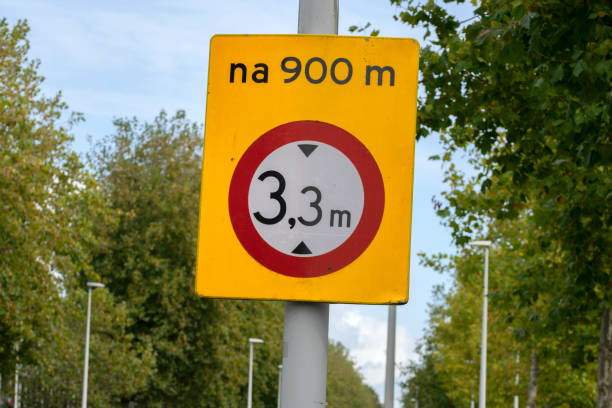 istock Warning Sign Tunnel 3.3 M High At Amsterdam The Netherlands 1433426899