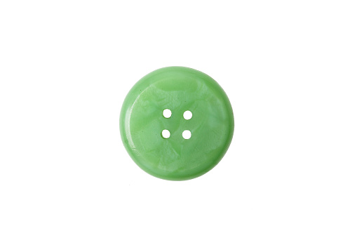 vintge button green isolated on white background