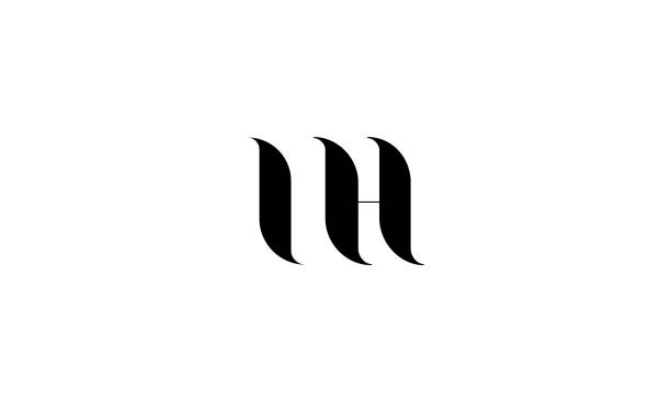 UH, HU Abstract symbol design UH, HU Abstract symbol design letter h stock illustrations