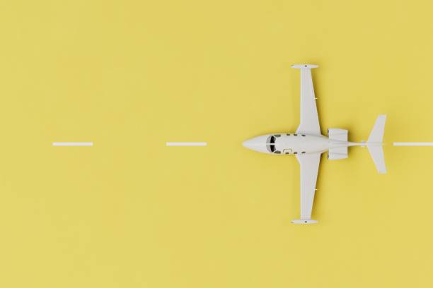 istock long-distance flights by plane. aircraft on a yellow background. copy paste, copy space. 3D render 1433439608