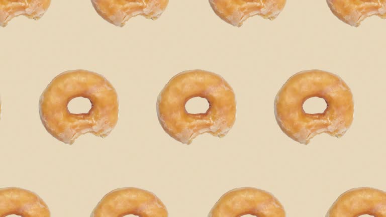 Donuts pattern loop Cream background