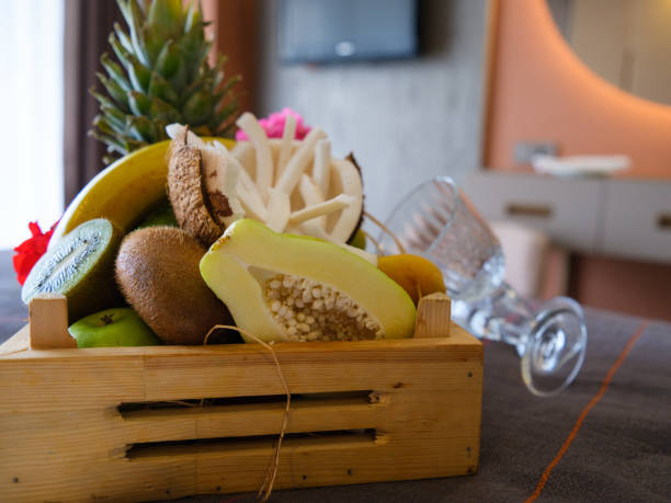istock tropical fruits on table in hotel room 1433446094