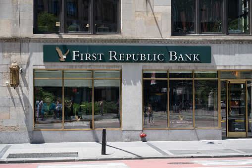 New York, NY, USA - June 4, 2022: A First Republic Bank branch.