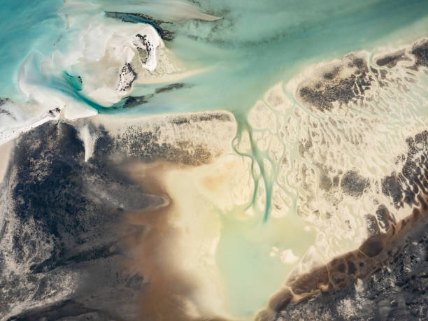 istock Aerial view of tidal dunes and water 1433452946