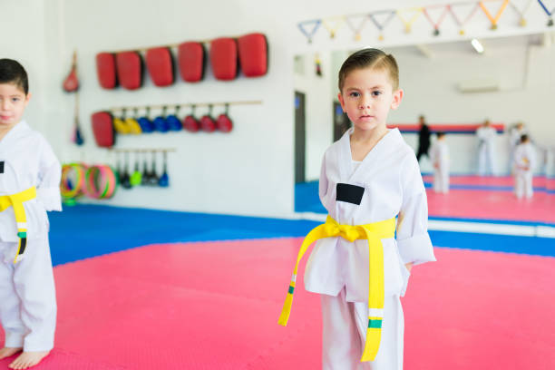 istock Cute kid at his martial arts practice 1433469878