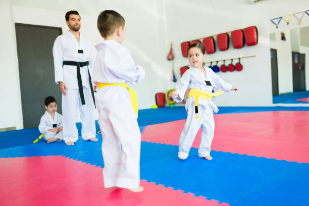 istock Toddlers fighting at a taekwondo competition 1433470009