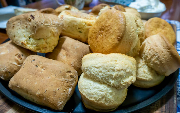 istock Freshly baked miniature bread buns and rolls 1433471160