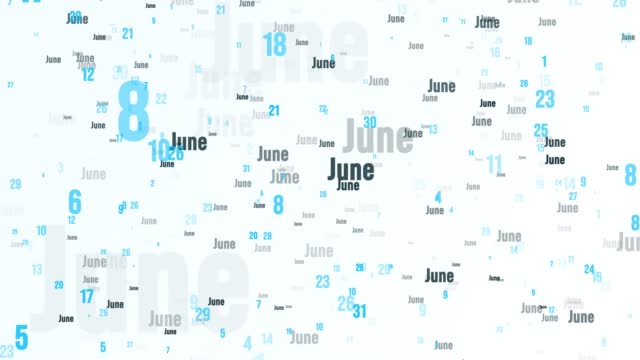 4K June Month text animation background