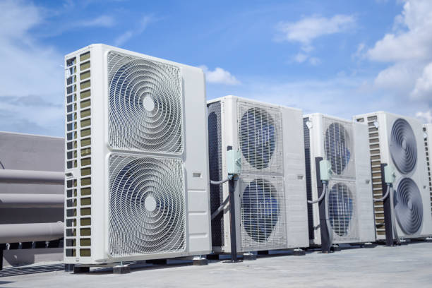 istock Air conditioning outdoor unit compressor install outside the building. 1433490310