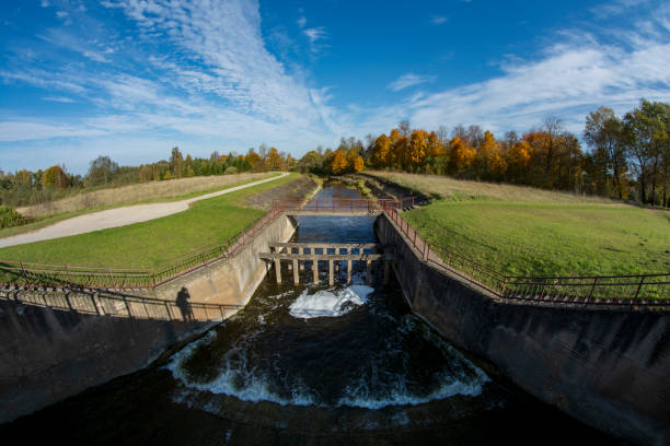 istock Lake river dam in autumn 1433490730