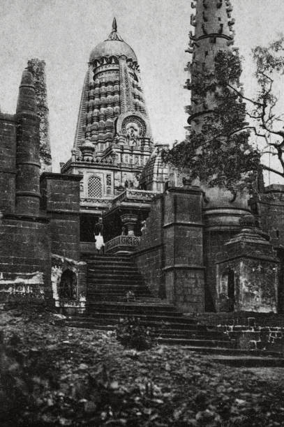 Vintage Photo of Shani Shinganapur temple; Shani Shingnapur; Shani Shinganapur stock photo
