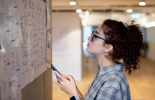 istock Woman creating a business plan at the office 1433501566