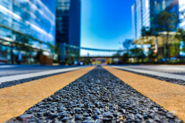 istock Traffic signs and markings on asphalt roads 1433502282