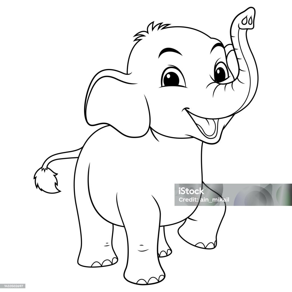 Hình Minh Họa Động Vật Hoạt Hình Con Voi Nhỏ Bw Hình minh họa Sẵn ...