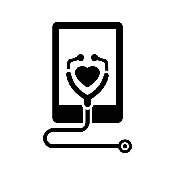 Mobile doctor icon Mobile doctor icon medical technology stock illustrations