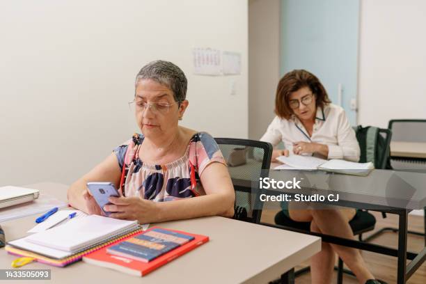 Students In The Classroom Waiting For Class To Start Stock Photo - Download Image Now