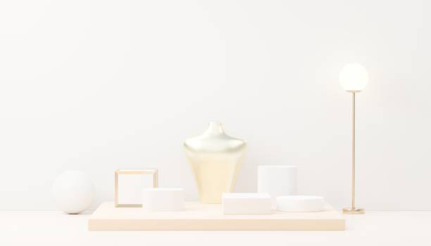istock 3d render abstract display podium platform for  product presentation and advertising. Minimal scene backdrop with clean design. Vacant pedestal for mock up. Empty stage with pastel color for cosmetic. 1433505237