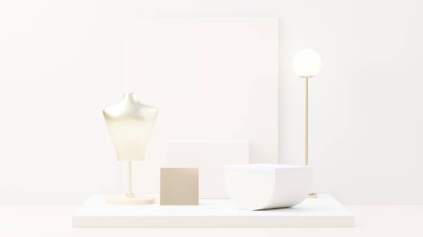 istock 3d render abstract display podium platform for  product presentation and advertising. Minimal scene backdrop with clean design. Vacant pedestal for mock up. Empty stage with pastel color for cosmetic. 1433505244