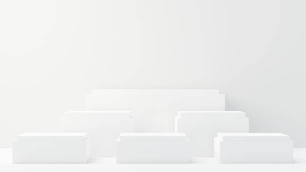 istock 3d render abstract display podium platform for  product presentation and advertising. Minimal scene backdrop with clean design. Vacant pedestal for mock up. Empty stage with pastel color for cosmetic. 1433505283