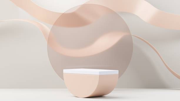 istock 3d render abstract display podium platform for  product presentation and advertising. Minimal scene backdrop with clean design. Vacant pedestal for mock up. Empty stage with pastel color for cosmetic. 1433505499