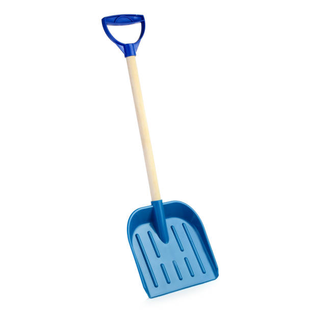 istock Children's large shovel isolated on a white background. Colored plastic shovels for snow removal. Children's Sandbox Toys 1433506252