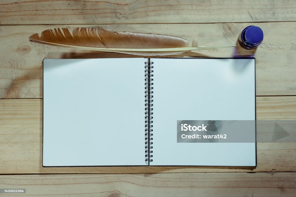 Note Effect Book Open Note Book With Feather Pen Filter Effect Stock Photo - Download ...