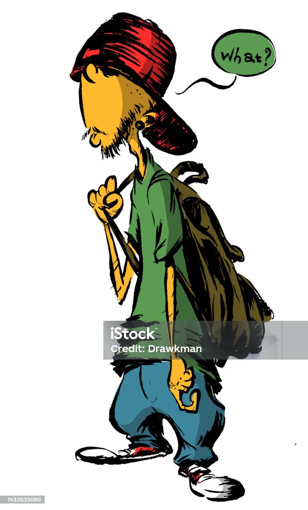 Funny Rapper Boy Cartoon Handdrawn Illustration Of Hiphop Boy Wearing Baggy  Pants And Snap Back Cap Stock Illustration - Download Image Now - iStock
