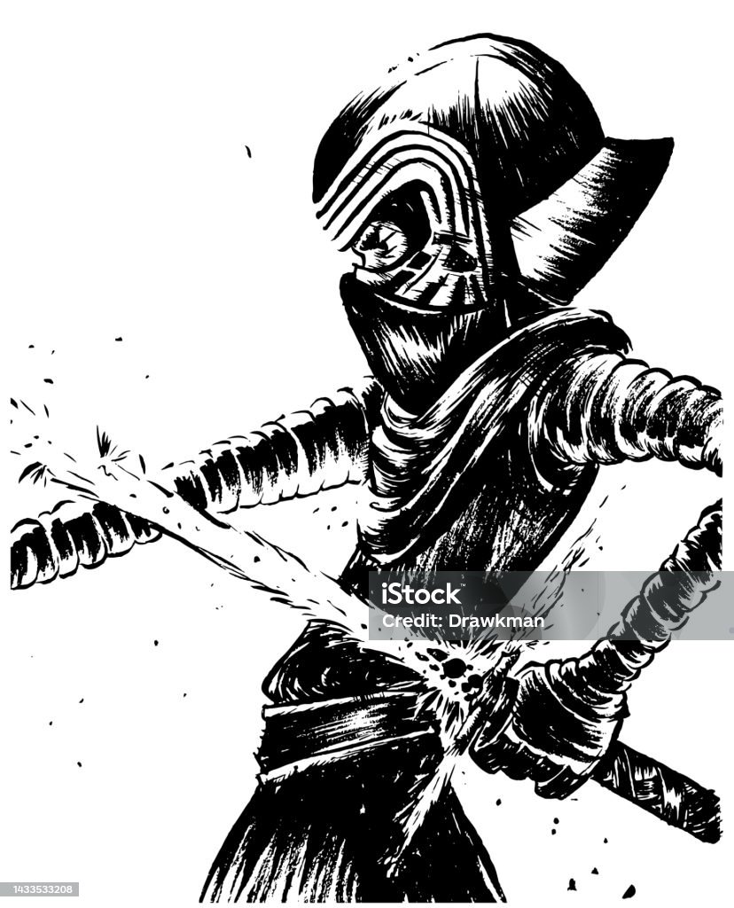 Bản Phác Thảo Của Samurai Nhật Bản Được Vẽ Bằng Mực Phim Hoạt Hình ...