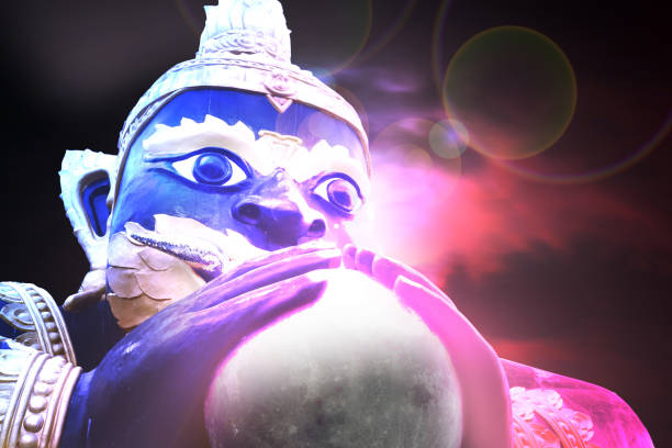 Rahu in metaverse concept. Rahu is one of deity or monsters in astrology believed that time of solar or lunar eclipse is due to the ear.