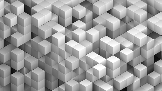 3d cubes abstract background. White isometric digital technology futuristic blocks on light surface. High quality photo