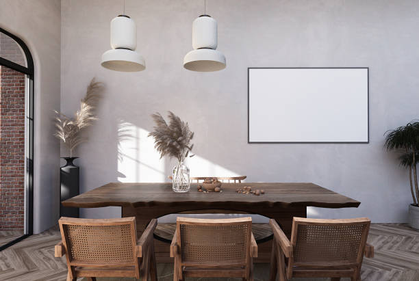 istock Mock up poster frame in modern interior fully furnished rooms 1433541811