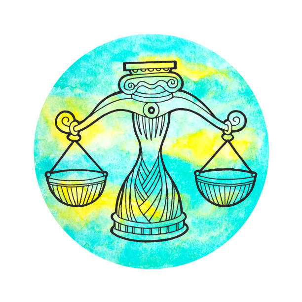 istock libra zodiac astrology horoscope symbol sign logo icon design in air element color art background watercolor painting cartoon drawing illustration fortune 1433544021