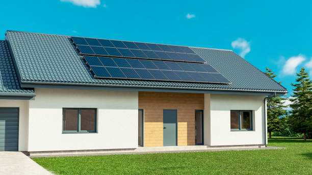 istock House getting energy from solar power roof 1433548039