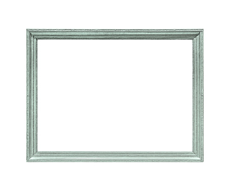 verdigris green picture frame isolated on white