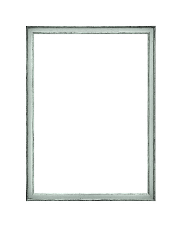 verdigris green picture frame isolated on white
