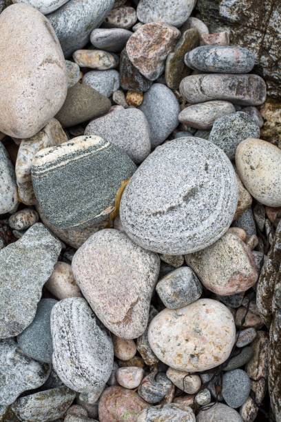 istock Closeup shot of rounded beach pebbles at the shore 1433551825