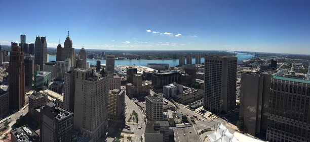 A panoramic view of downtown Detroit