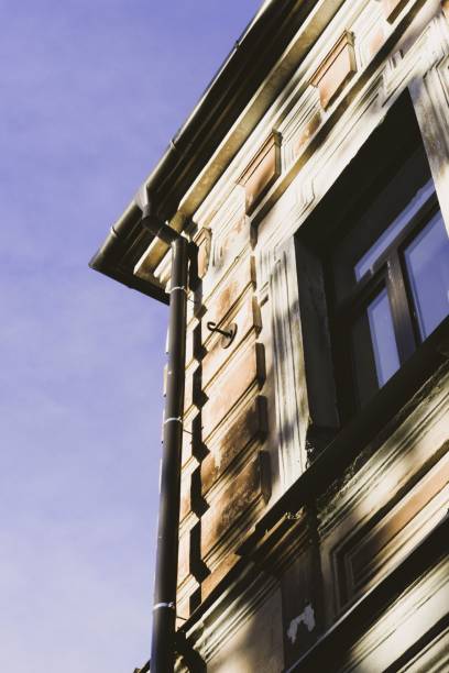 istock Low angle of the window of the old elegant building with unusual handmade patterns 1433557730