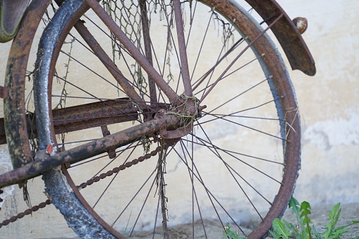 Broken saddle on the old bike.