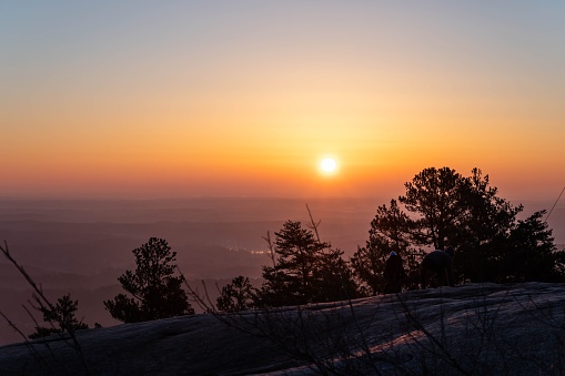 Sunrise at Stone Mountain Park during the sunset