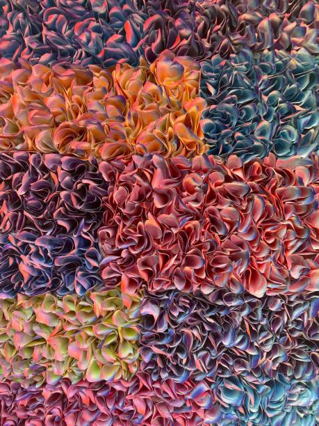 istock Vertical colorful texture of densely arranged artificial flowers 1433560318