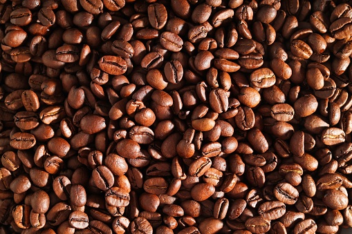 Closeup shot of coffee beans