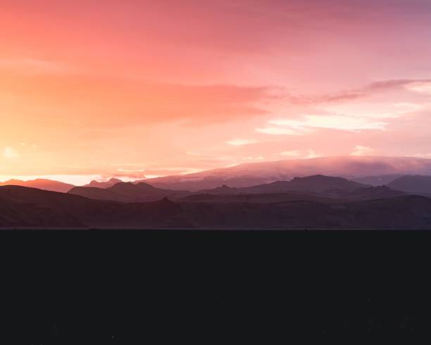 istock Pink sunset over the mountains 1433562714