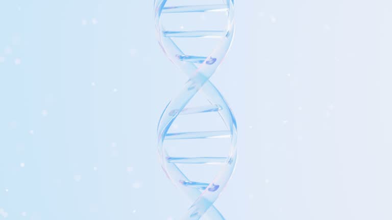 Transparent glass DNA structure, 3d rendering.