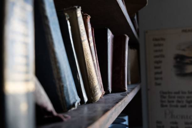 istock Selective focus shot of books on an old bookshelf 1433569624