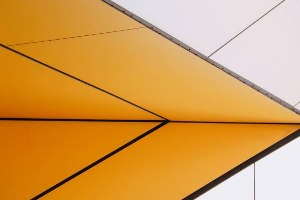 istock Abstract yellow wall on a white modern building in London 1433570107