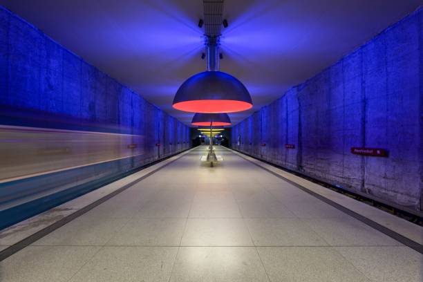 istock Underground alley with blue lighting 1433571356