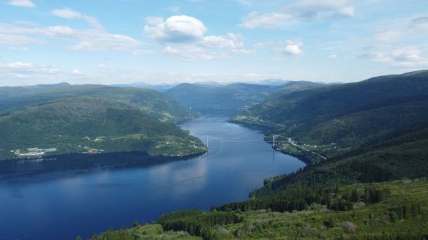 istock Aerial view of a river surrounded by fields 1433572539